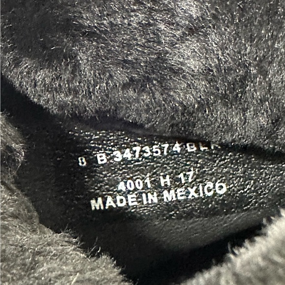 Frye Women’s Samantha Black Leather Canvas Shearling Combat Hiking Boots Size 8 - Picture 5 of 15